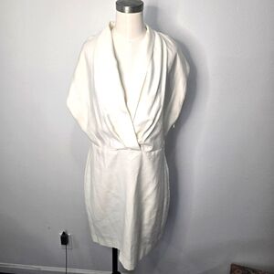 Mango White Draped Blazer Style Women's Dress
